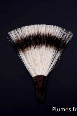 Touffe décorative à poils - long. 10-11 cm - marron-crème naturel 