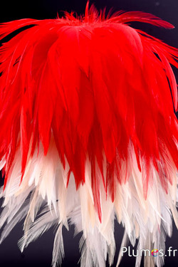 Plumet coq avec anneau -  hauteur 30 cm - rouge-blanc