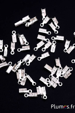 Serre-ruban - 10 x 3 x 3 mm, trou 1.5 mm - argenté