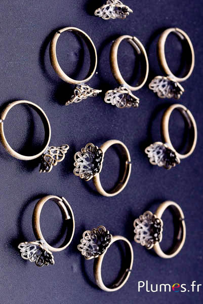 Bases pour bague - diam. 17 mm - bronze