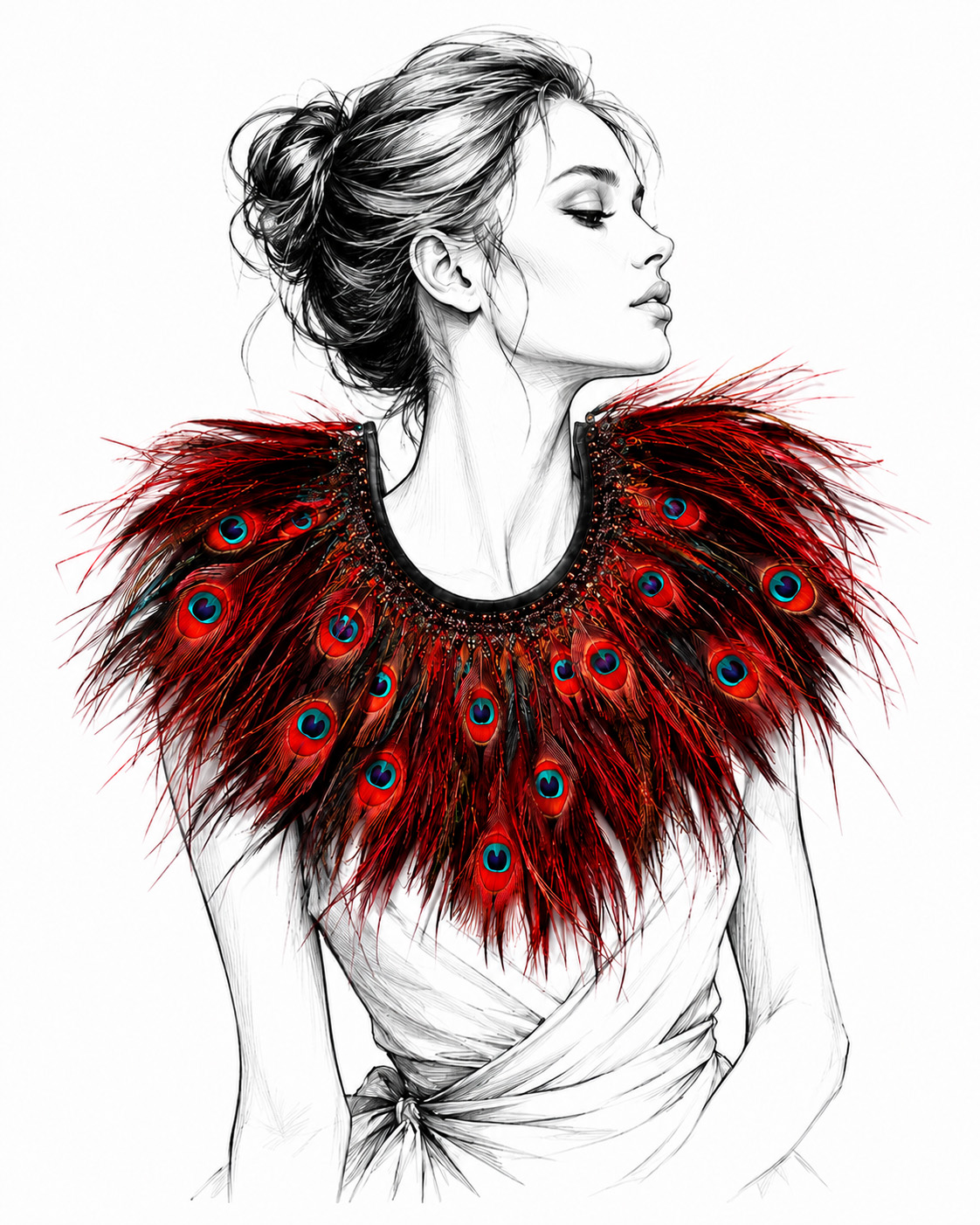 Plumes de paon bleu
