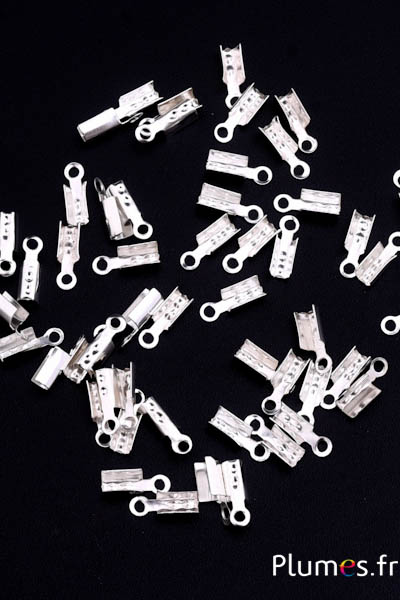 Serre-ruban - 10 x 3 x 3 mm, trou 1.5 mm - argenté